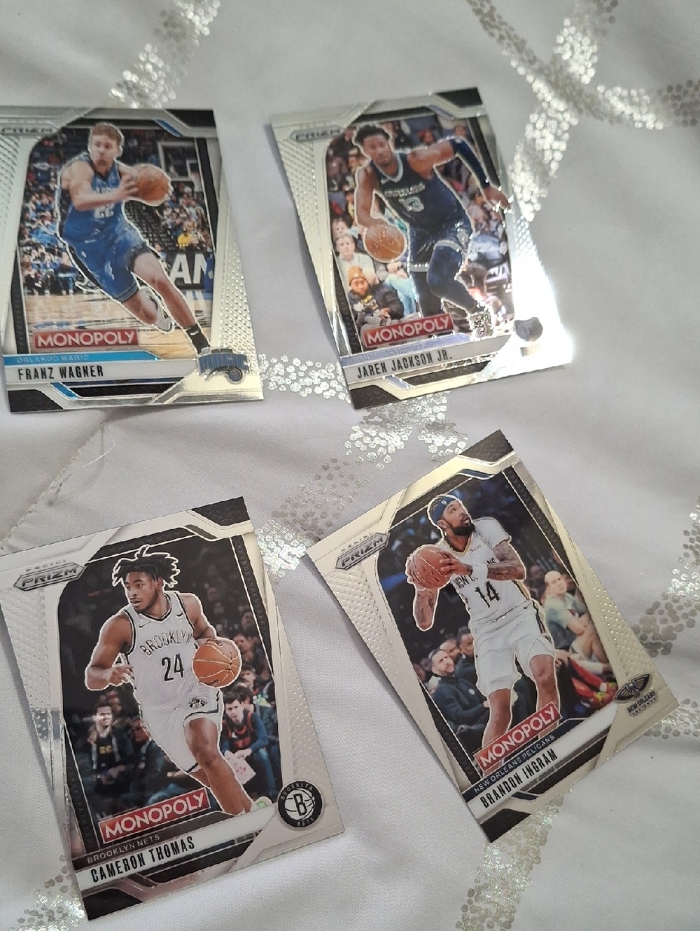 Panini Basketball Card Lot - Silver Foil with Blue and White Uniforms